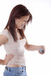 Young girl with insulin pump