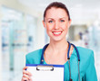 Medical doctor woman in the office