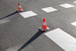 Photo: Roadworks, pavement and traffic cones Roadworks, pavement and traffic cones