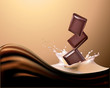 Vektor: milk and chocolate. Vector realistic illustration milk and chocolate. Vector realistic illustration