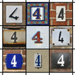 Collage of house numbers Four