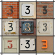 Collage of house numbers three