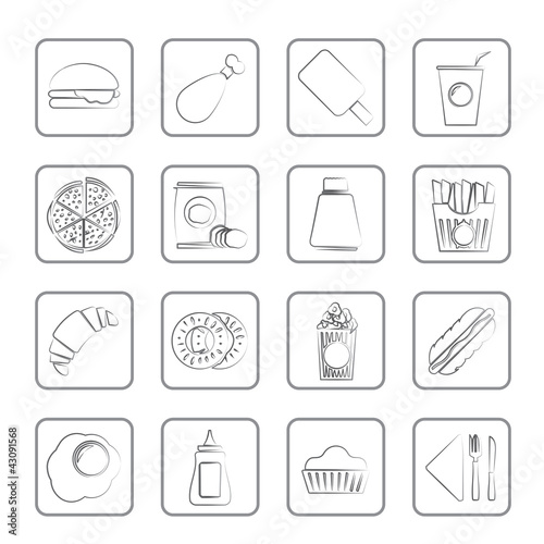 Vector: fast food and drink icons - vector icon set fast food and drink icons - vector icon set