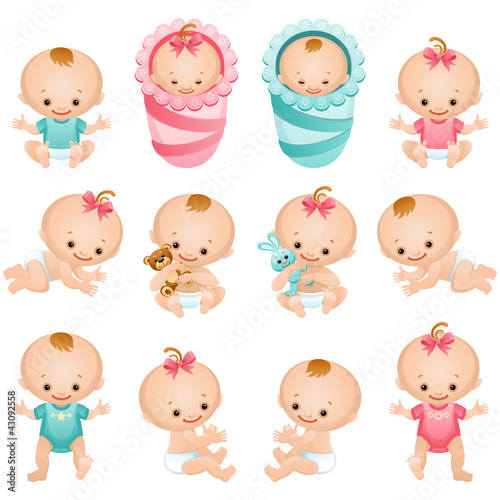 Vektor: newborn baby icon set newborn baby icon set