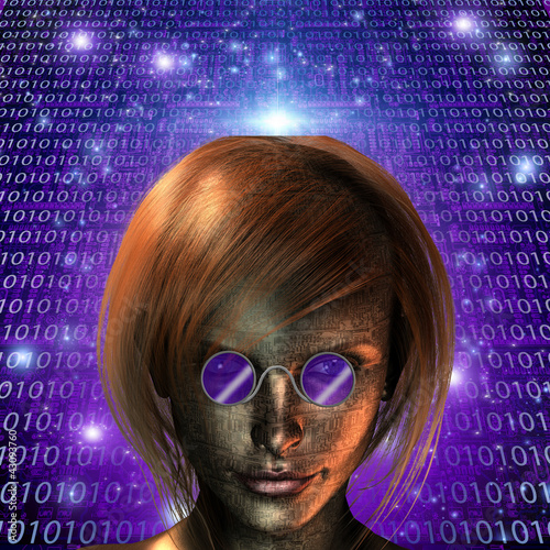 Illustration: Machine Human Girl Machine Human Girl