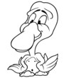 Illustration: Little Duck - Black and White Cartoon Little Duck - Black and White Cartoon