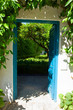 door to garden with orange tree door to garden with orange tree