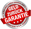 Button Banner "Geld-zurück-Garantie" rot/silber