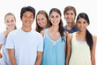 Close-up of people smiling together