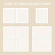 Blank Stamps Single/Double Beige Background
