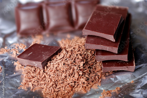 Photo: Pieces of chocolate Pieces of chocolate