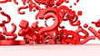 Question marks, 3d animation with alpha-matte