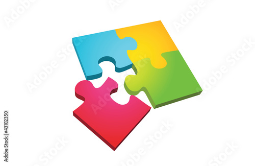 Illustration: Jigsaw isolated on white background Jigsaw isolated on white background