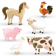 Vector Set of isolated Farm Animals