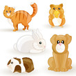 Vector set of cartoon pets