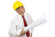 engineer holding blue prints