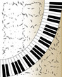 Tastiera di pianoforte e chiavi di violino.
