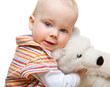 Photo: Kind kuschelt mit Teddybär Kind kuschelt mit Teddybär