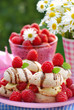 meringue cookies with raspberry