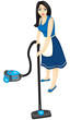 Housewife vacuums