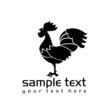 Vector: black isolated rooster on white background black isolated rooster on white background