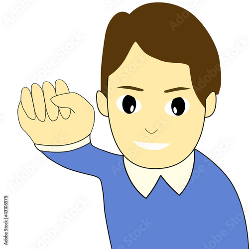Illustration: ガッツポーズをする男性のイラスト ガッツポーズをする男性のイラスト