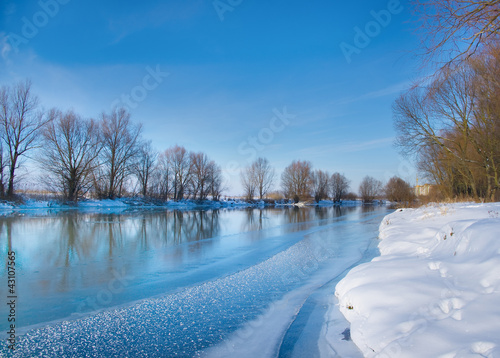 Photo: snow-covered winter river snow-covered winter river