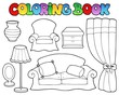 Vector: Coloring book various furniture 1 Coloring book various furniture 1