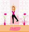 woman in a traditional yoga pose vector illustration