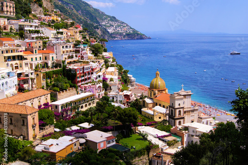 Photo: View of the town of Positano on the Amalfi Coast of Italy View of the town of Positano on the Amalfi Coast of Italy