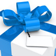 Illustration: gift box blue ribbon gift box blue ribbon