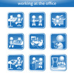 Büroarbeit Buttons Vektor