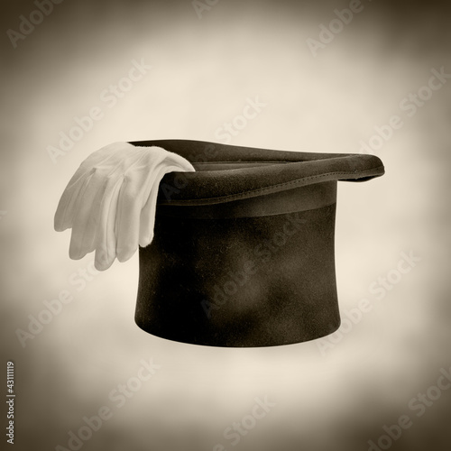Photo: magicians top hat and gloves magicians top hat and gloves