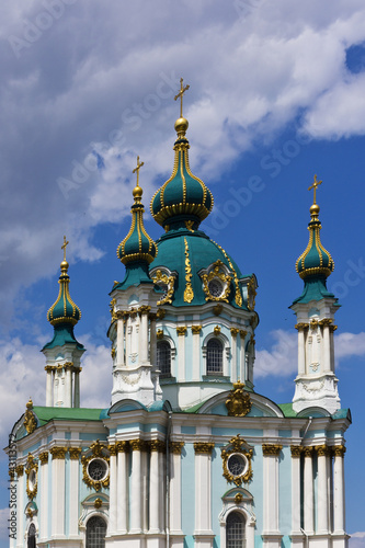 Photo: Beautiful baroque St. Andrew's Church. Kiev, Ukraine Beautiful baroque St. Andrew's Church. Kiev, Ukraine