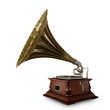 Vintage gramophone. Clipping path included.