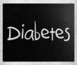 Photo: The word "Diabetes" handwritten with white chalk on a blackboard The word "Diabetes" handwritten with white chalk on a blackboard