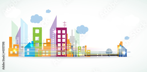 Vector: City Landscape real estate vector background banner City Landscape real estate vector background banner