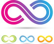 Vector: Vector illustration of infinity symbols in retro style Vector illustration of infinity symbols in retro style
