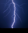 Lightning bolt at night.