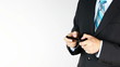 Businessman sending digital message from smart phone