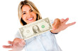 Woman holding a dollar