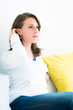 woman on the couch in the living room