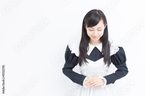 Photo: おじぎをする女性 おじぎをする女性