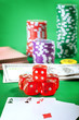 chips and cubes for poker