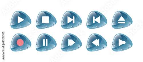 Vector: Digital Player Button Set - Fresh & Futuristic Digital Player Button Set - Fresh & Futuristic