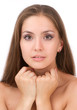 Portrait of a a beauty on a white background.