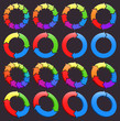Set of circular colored arrows icons
