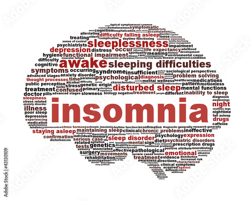 Illustration: Insomnia symbol isolated on white background Insomnia symbol isolated on white background