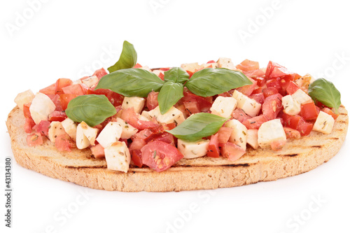 Foto: tomato, and basil bruschetta tomato, and basil bruschetta