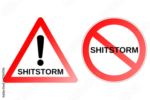 Vektor: Achtung Shitstorm Schilder Achtung Shitstorm Schilder